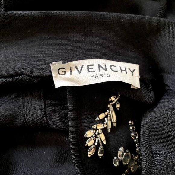 Givenchy Paris Black Cocktail Dress Crystal Rhinestone Floral Embellishm… - Picture 6 of 14